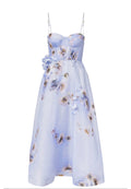 Sky Floral Applique Strappy Midi Dress - view 1