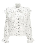 White Dotted Ruffle Blouse - view 1
