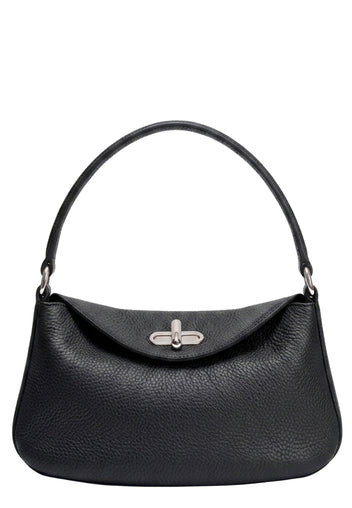 Black Pebbled Shoulder Bag - view 1
