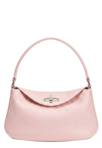 Pink Pebbled Shoulder Bag - view 1