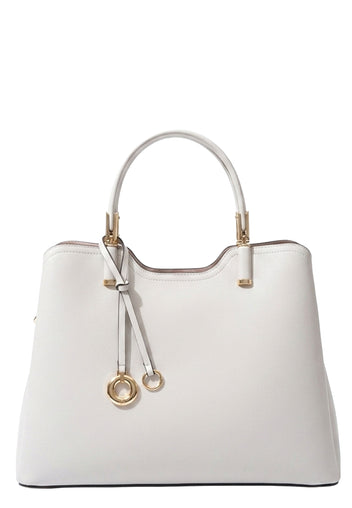 Ivory Top Handle Bag with Charm - view 1