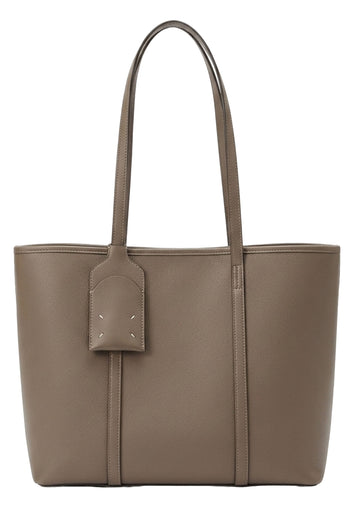 Taupe Leather Tote with Card Holder - view 1