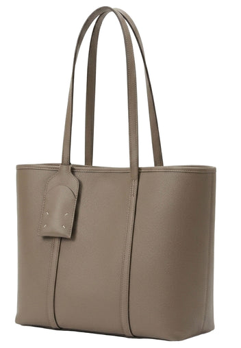 Taupe Leather Tote with Card Holder - view 3