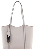 Gray Leather Tote with Leaf Charm - view 1