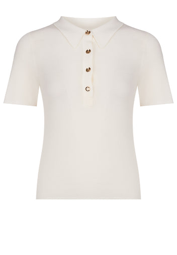 Gray and Beige Sfilato polo - view 1