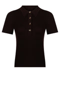 Chocolate Ribbed Button Knit Polo - view 1