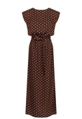 Chocolate Polka-Dot Belted Midi Dress - view 1