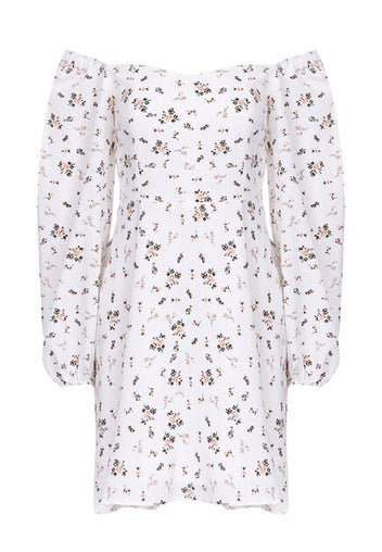Ivory Floral Off-Shoulder Mini Dress - view 1