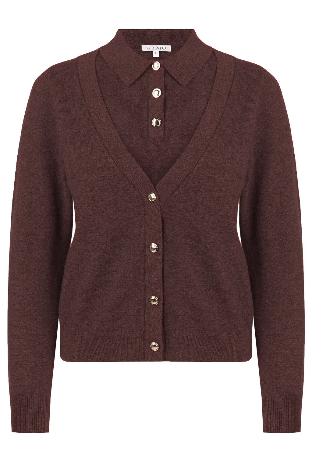 Burgundy Sfilato sweater - view 1