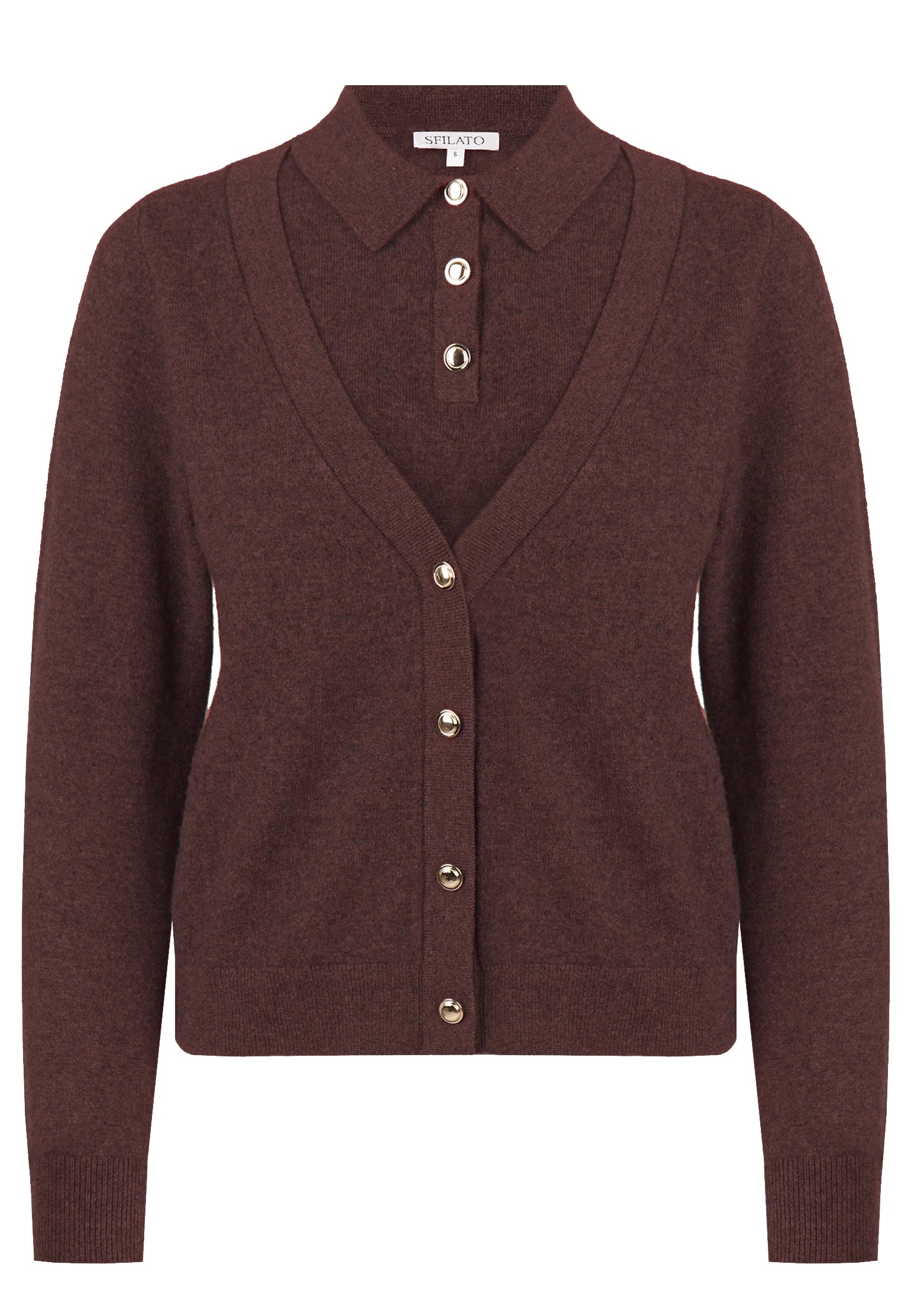 Burgundy Sfilato sweater - view 1