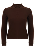 Chocolate Fine-Knit Mock-Neck Pullover - view 1