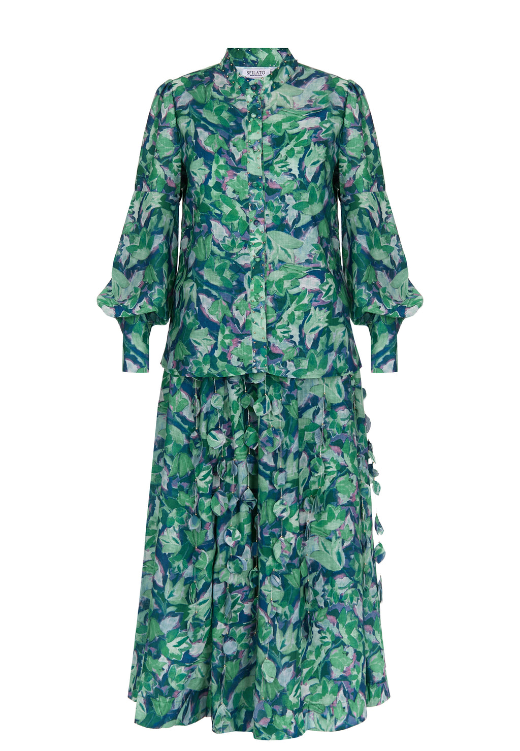 Teal Sfilato skirt suit - view 1