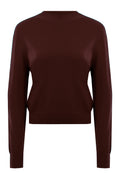 Wine Fine-Knit Crewneck Pullover - view 1
