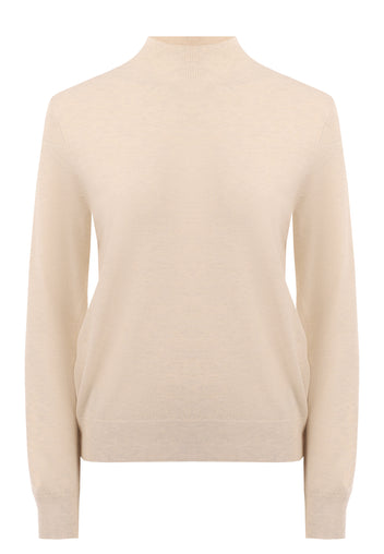 Cream Fine-Knit Turtleneck - view 1