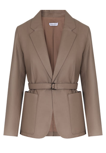 Taupe Belted Tailored Jacket - view 1