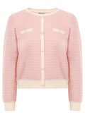 Pink Stripe Pocket Knit Cardigan - view 1