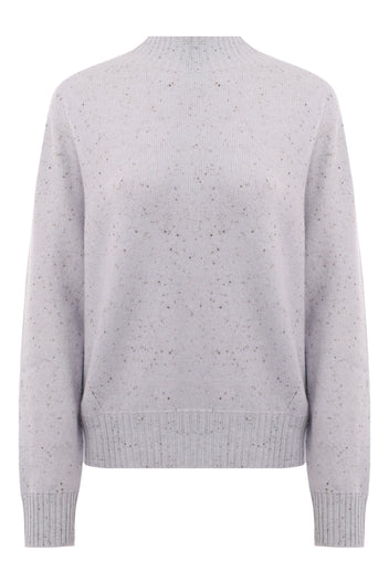 Silver Fuzzy Knit Sweater - view 1