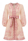 Beige and Coral Sfilato dress