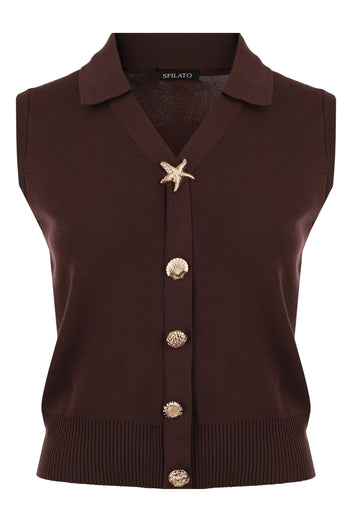 Burgundy Sfilato vest - view 1