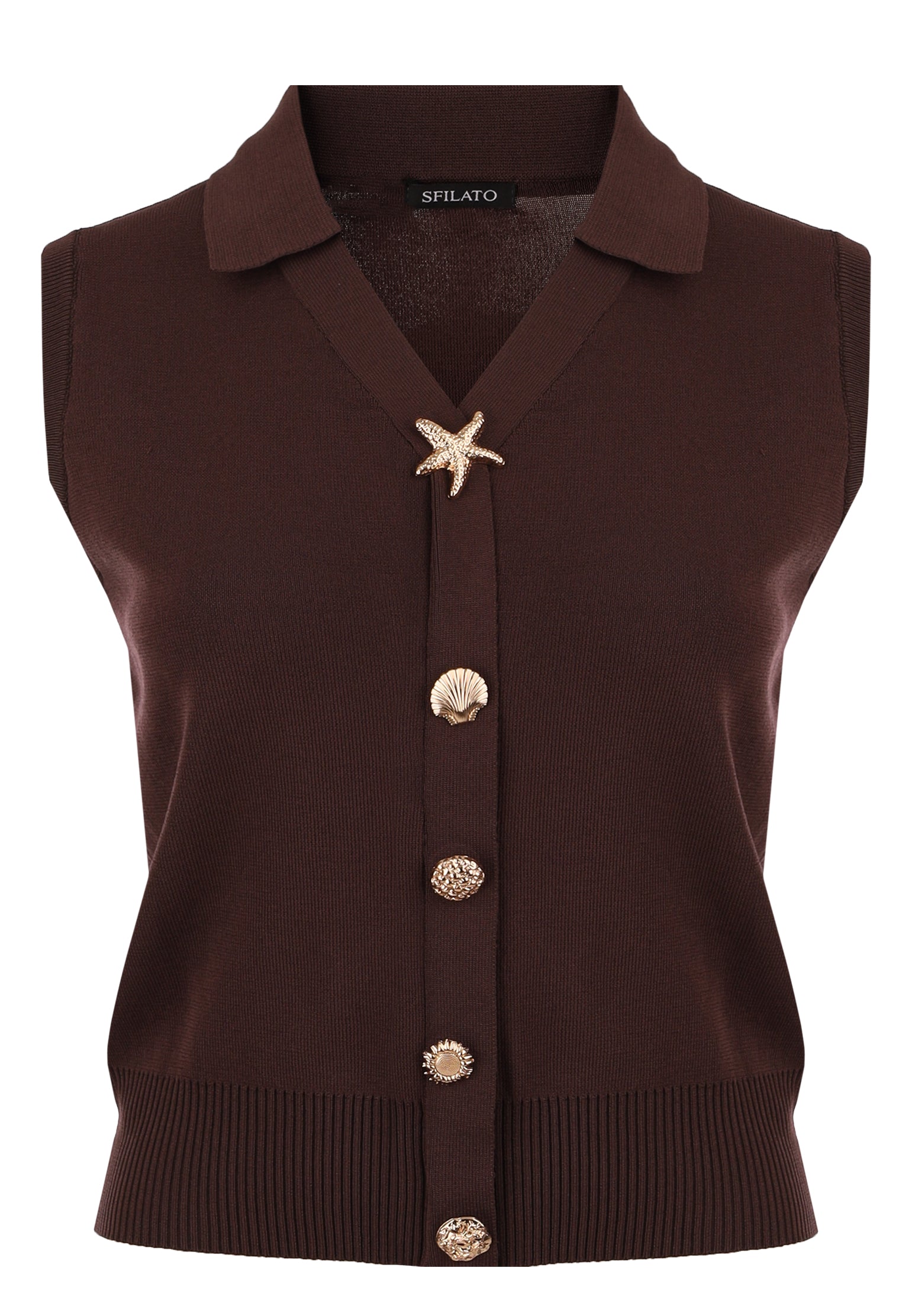 Burgundy Sfilato vest - view 1