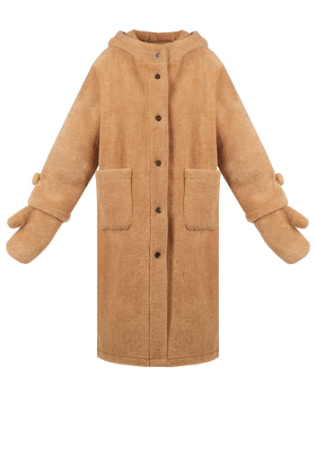 Brown Sfilato sheepskin coat - view 1