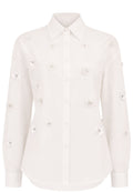 White Floral-Button Pocket Shirt - view 1