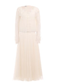 Ivory Ribbed Top and Pleated Skirt Set