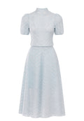 Sky Puff-Sleeve Top and Midi Skirt Set - view 1