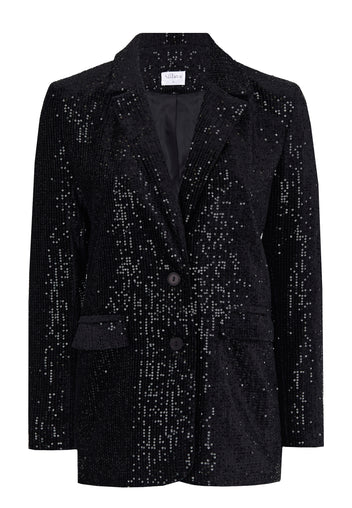 Black Sequin Tailored Blazer - view 1