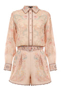 Peach Paisley Shirt and Shorts Set