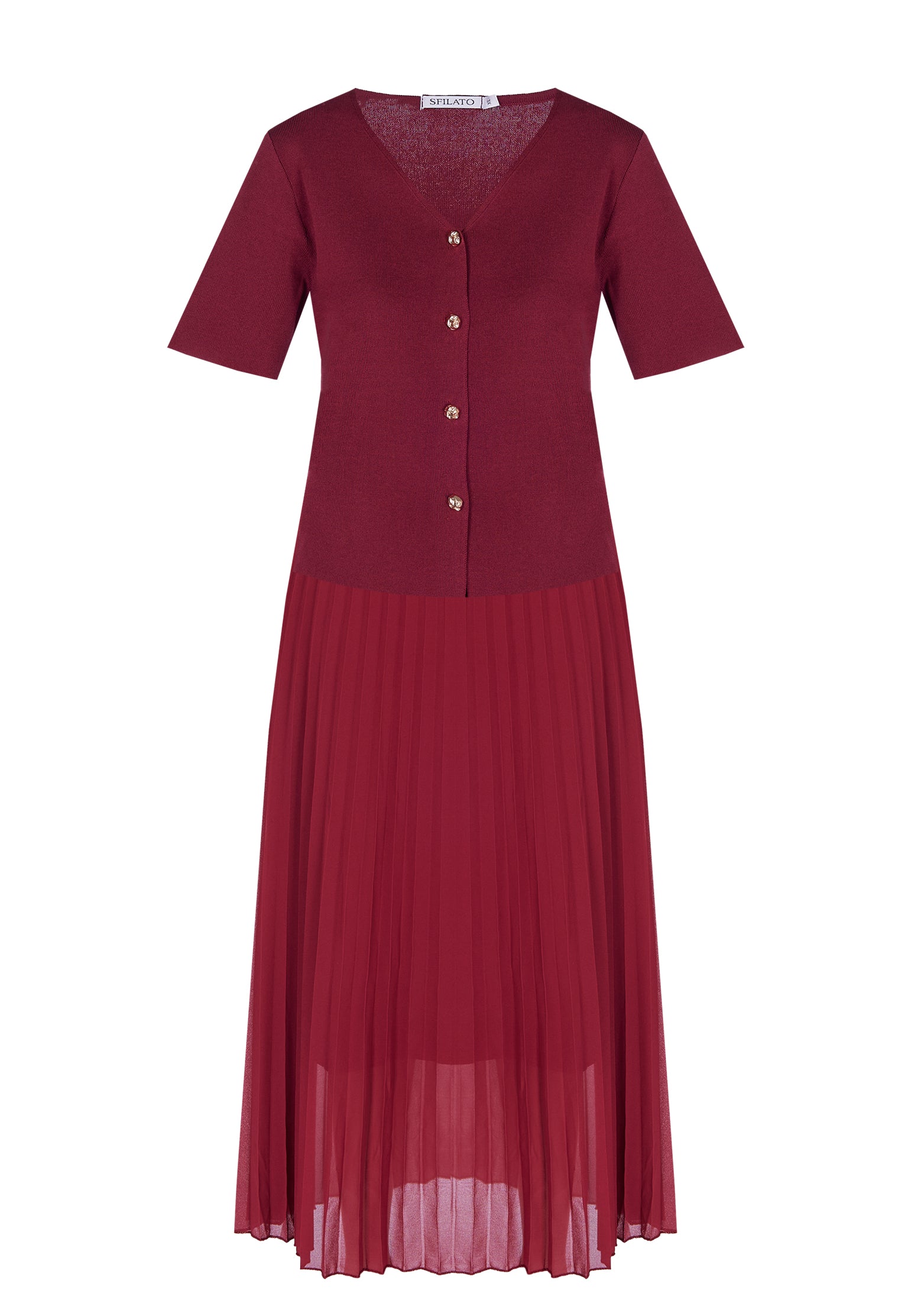 Burgundy Sfilato suit - view 1