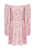 Pink Floral Off-Shoulder Mini Dress - view 1