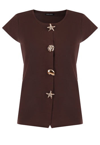 Burgundy Sfilato vest - view 1