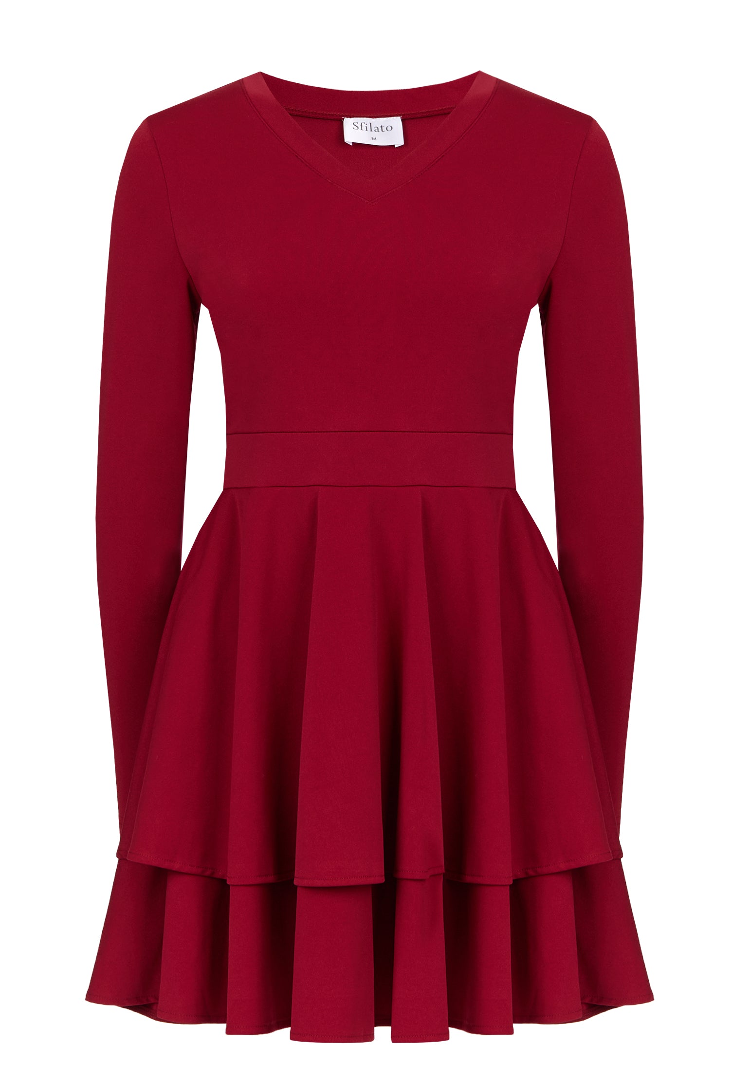 Burgundy Sfilato dress - view 1