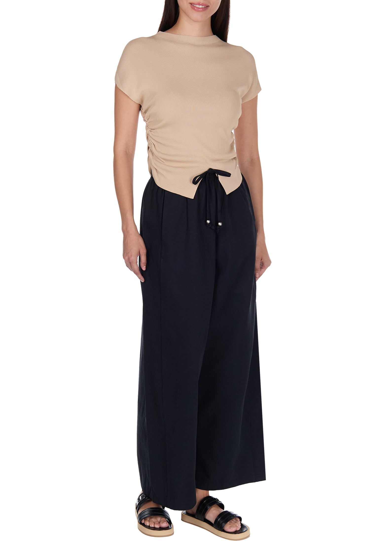Beige Sfilato short sleeve top - view 2