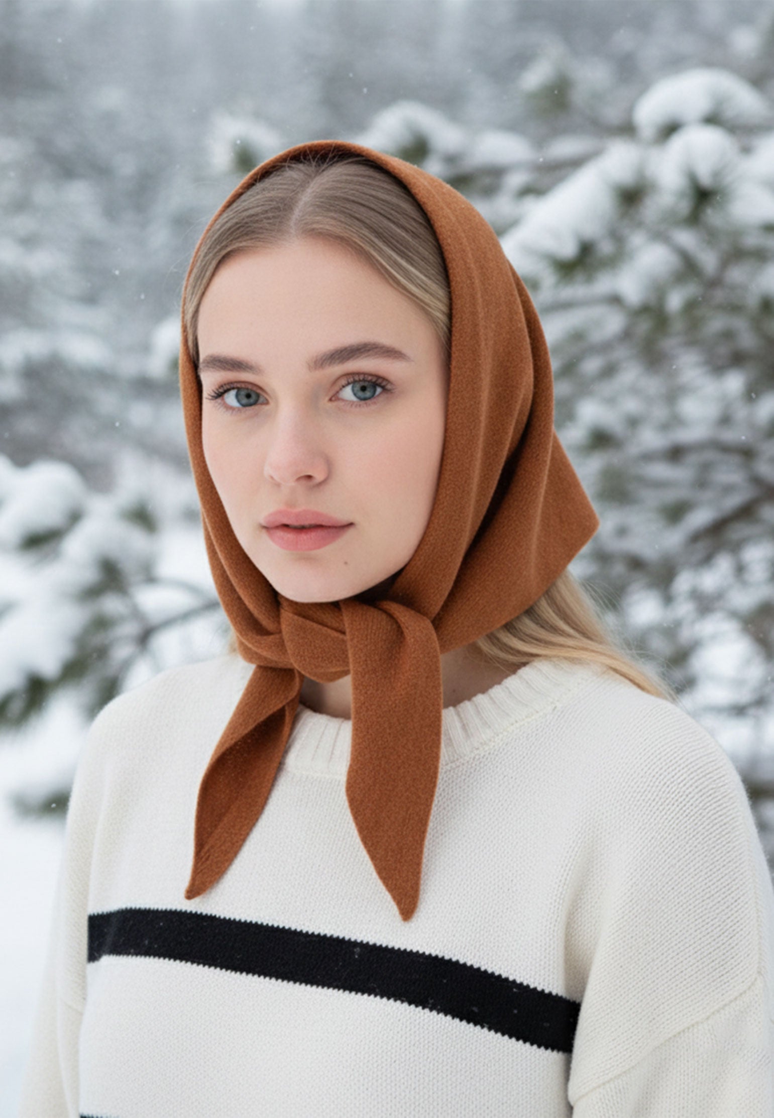 Brown Sfilato kerchief - view 2