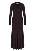 Chocolate Ribbed Knit Top and Skirt Set - view 1
