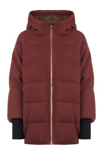 Burgundy Sfilato puffer jacket - view 1