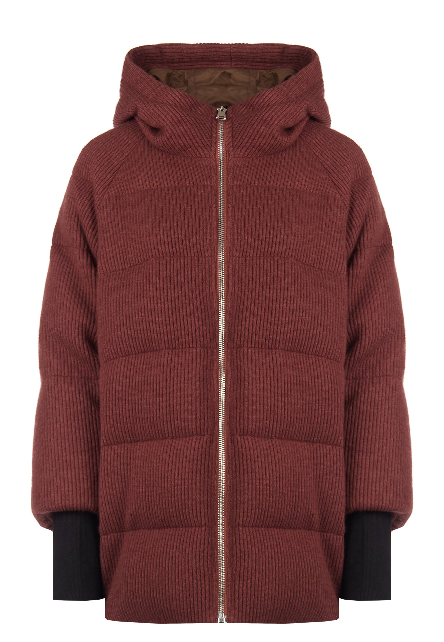 Burgundy Sfilato puffer jacket - view 1