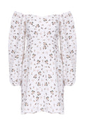 White Dotted Off-Shoulder Mini Dress - view 1