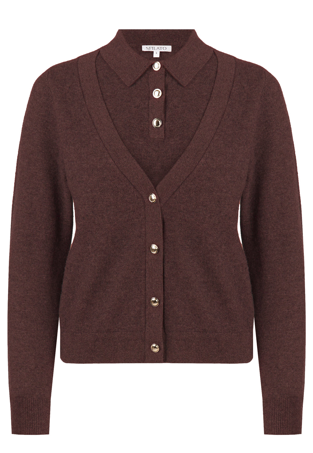 Burgundy Sfilato jumper - view 1