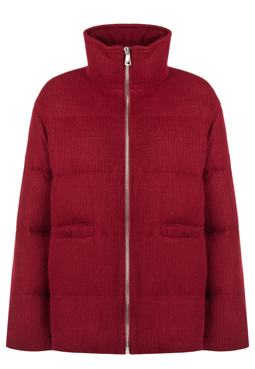 Burgundy Sfilato puffer jacket - view 1