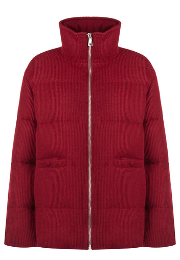 Burgundy Sfilato puffer jacket - view 1