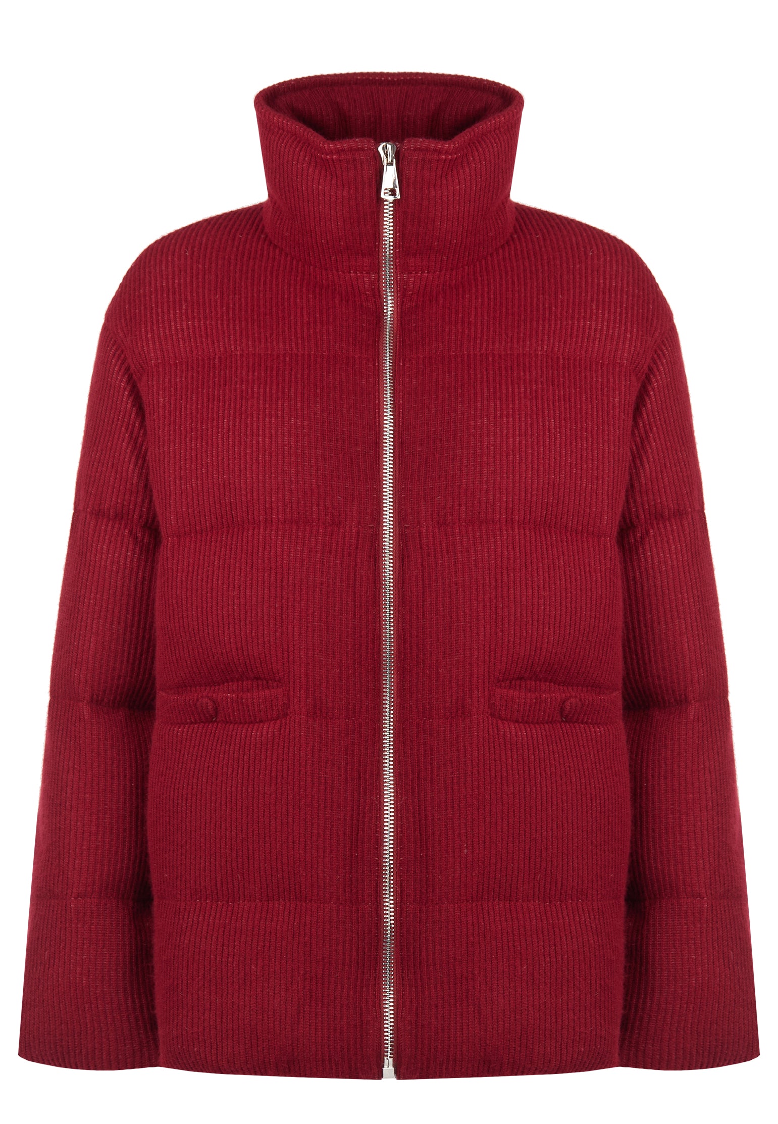 Burgundy Sfilato puffer jacket - view 1