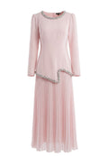 Rose Peplum Top and Pleated Skirt Set - view 1