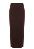 Chocolate Knit Pencil Midi Skirt - view 1