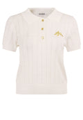Ivory Embroidered Short-Sleeve Knit Polo - view 1