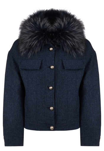 Navy Sfilato puffer jacket - view 1