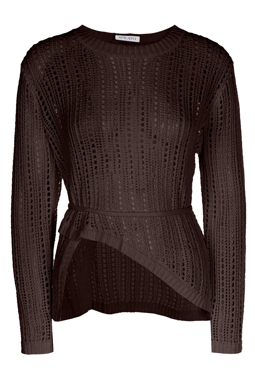 Burgundy Sfilato jumper - view 1