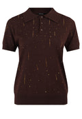 Chocolate Embellished Short-Sleeve Knit Polo